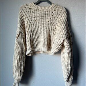 Topshop Beige Knit Sweater - Size 4-6